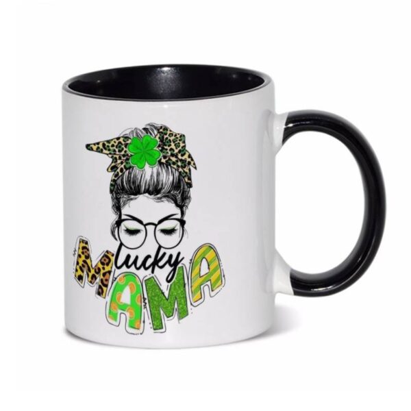 Lucky Mama Coloured Mug Black