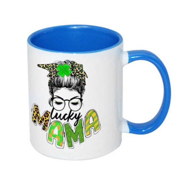 Lucky Mama Coloured Mug Blue