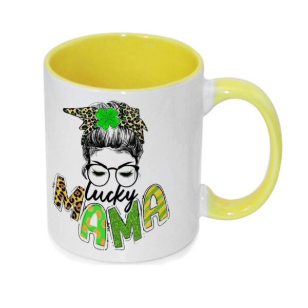 Lucky Mama Coloured Mug Yellow